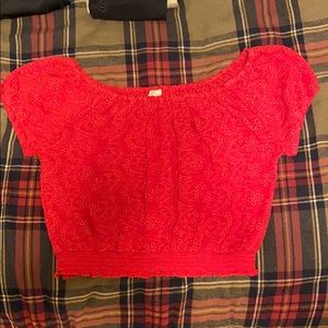 hollister red crop top